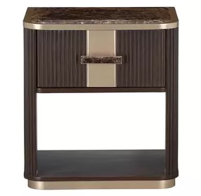 West Kensington Medium Espresso 1 Drawer Nightstand with LED