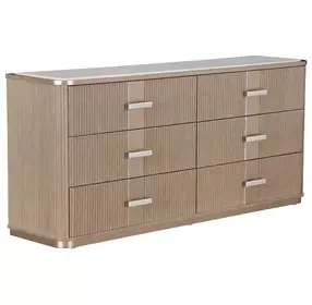 West Kensington Sea Salt Caramel 6 Drawer Dresser with LED