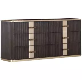 West Kensington Medium Espresso 6 Drawer Dresser with LED