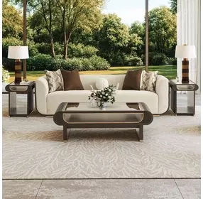 West Kensington Buff and Medium Espresso 100" Sofa