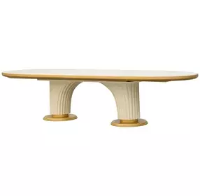 Scotts Square Light Champagne 135" Extendable Oval Dining Table