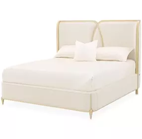Scotts Square Cornsilk California King Upholstered Panel Bed with USB Charging