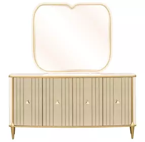 Scotts Square Light Champagne 4 Door Sideboard with Wall Mirror