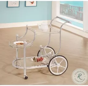 Sarandon Chrome And Clear Serving Cart