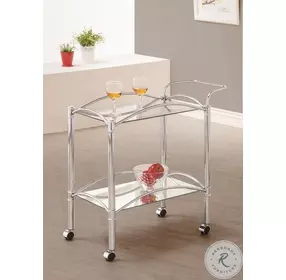 Shadix Chrome And Clear Serving Cart