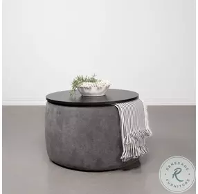 Tesoro Gray And Black Lift Top Storage Ottoman