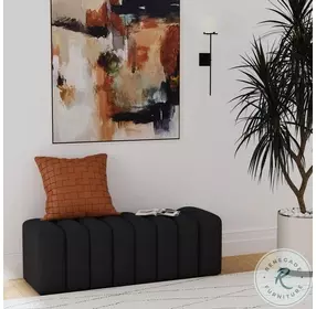 Summer Charcoal Tufted Accent Bench