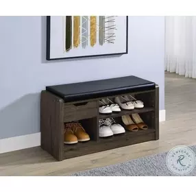 Arrington Black Cushion And Smoked Oak Storage Bench