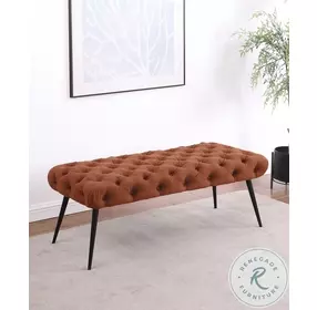 Ella Rust Upholstered Tufted Bench