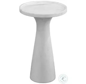 Baird White Marble Accent Table