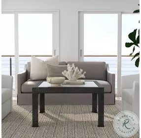 Chatham Charcoal Raffia Glass Coffee Table