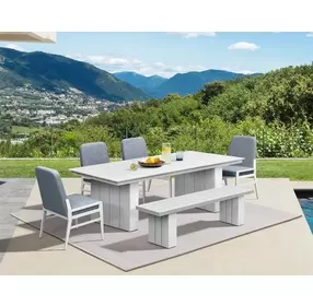 Nash Outdoor Dining Blue Upholstered Outdoor Side Chair Set of 2