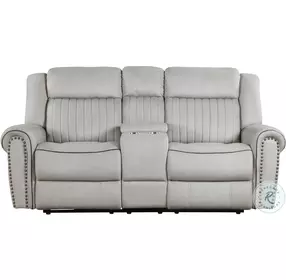 Brennen Mist Double Power Reclining Loveseat with Center Console