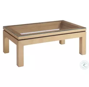 Newport Sandstone and Sailcloth Harbor Raffia Occasional Table Set by Barclay Butera