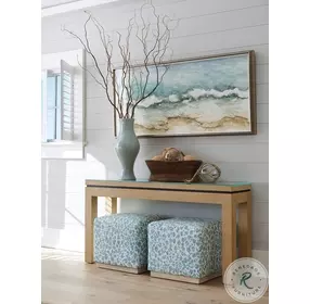 Newport Sandstone Harbor Raffia Console By Barclay Butera