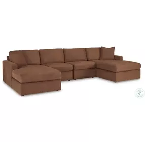 Modmax Spice 4-Piece Performance Fabric Modular Double Chaise Sectional