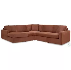 Modmax Spice 5 Piece Performance Fabric Sectional with LAF Chaise