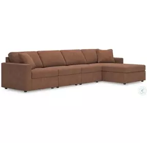 Modmax Spice 4-Piece Performance Fabric Modular Sectional with RAF Chaise