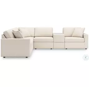 Modmax Oyster 6-Piece Performance Fabric Modular Sectional with Storage Console