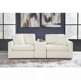 Modmax Oyster Performance Fabric Modular Sectional Sofa with Storage Console