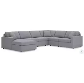 Modmax Granite 6-Piece Performance Fabric Modular Sectional with LAF Chaise