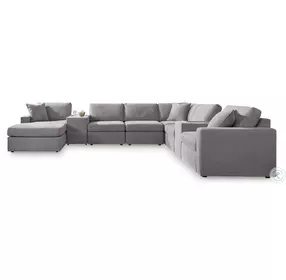 Modmax Granite 8-Piece Performance Fabric Modular Sectional with LAF Chaise and Storage Consoles