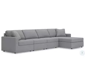 Modmax Granite 4-Piece Performance Fabric Modular Sectional with RAF Chaise