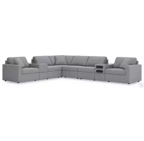 Modmax Granite 8-Piece Performance Fabric Modular Sectional with Audio and Storage Consoles