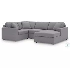 Modmax Granite 4 Piece Performance Fabric Sectional with RAF Chaise