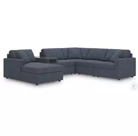 Modmax Ink 6 Piece Performance Fabric Sectional with Audio System and LAF Chaise