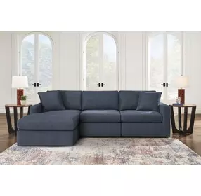 Modmax Ink Performance Fabric 3 Piece Modular Sectional with LAF Storage Chaise