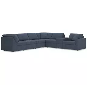 Modmax Ink Performance Fabric 7 Piece Modular Sectional with Storage Console
