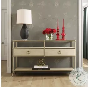 Whitmore Positano Alabaster And Brassy Champagne Console Table