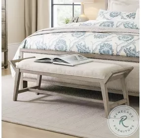 Cedar Ridge Aged Taupe Upholstered Bench