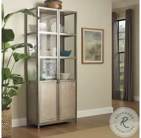 Cedar Ridge Whitaker Aged Taupe Display Cabinet