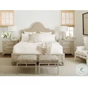 Malibu Ivory Taupe And Dune Zuma King Upholstered Platform Headboard By Barclay Butera