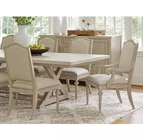 Aidan Beige 25" Upholstered Arm Chair with Nailhead Trim