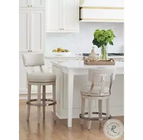 Malibu Ivory And Fawn Cliffside Swivel Upholstered Bar Stool By Barclay Butera