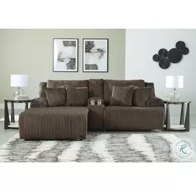 Top Tier Chocolate 3 Piece Reclining Sectional Sofa with LAF Chaise
