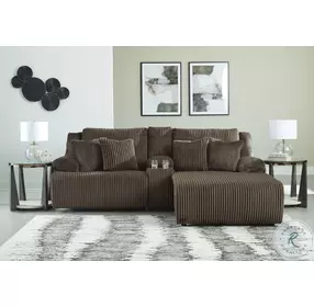 Top Tier Chocolate 3 Piece Reclining Sectional Sofa with RAF Chaise