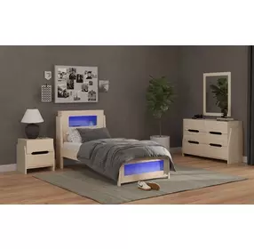 Darby Desert Youth Storage Panel Bedroom Set with USB Charging and LED