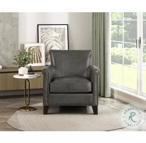 Braintree Gray Leather Accent Chair