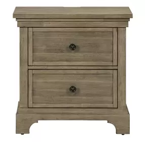 Haven Hills Camel Beige 2 Drawer Nightstand with USB Charging