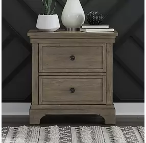 Haven Hills Camel Beige 2 Drawer Nightstand with USB Charging