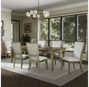 Haven Hills Camel Beige and Sand 7 Piece Extendable Rectangular Dining Set