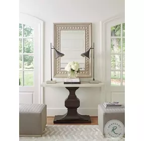 Malibu Cast Concrete And Rich Espresso Surfwood Tivoli Console Table By Barclay Butera