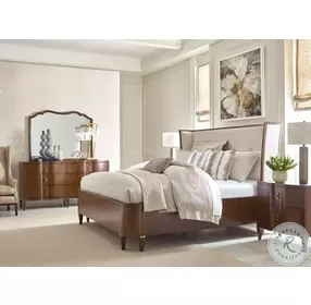 Vantage Morris Warm Brown Tourmaline Upholstered California King Panel Bed