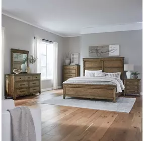 Carolina Park Amber Brown King Panel Bed