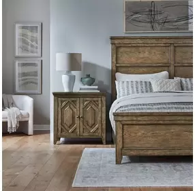Carolina Park Amber Brown 2 Door Bedside Chest with USB Charging