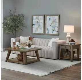 Carolina Park Amber Brown Rectangular End Table